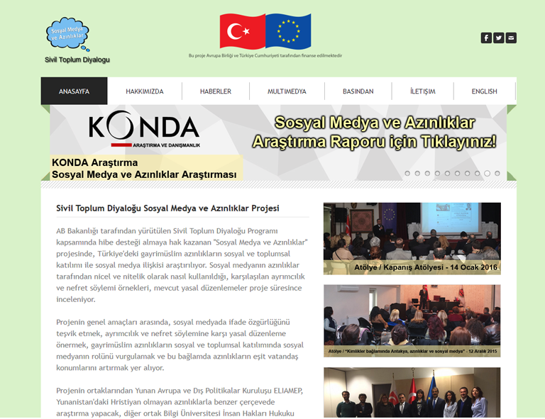 Web Tasarımı – Sosyal Medya ve Azınlıklar Projesi